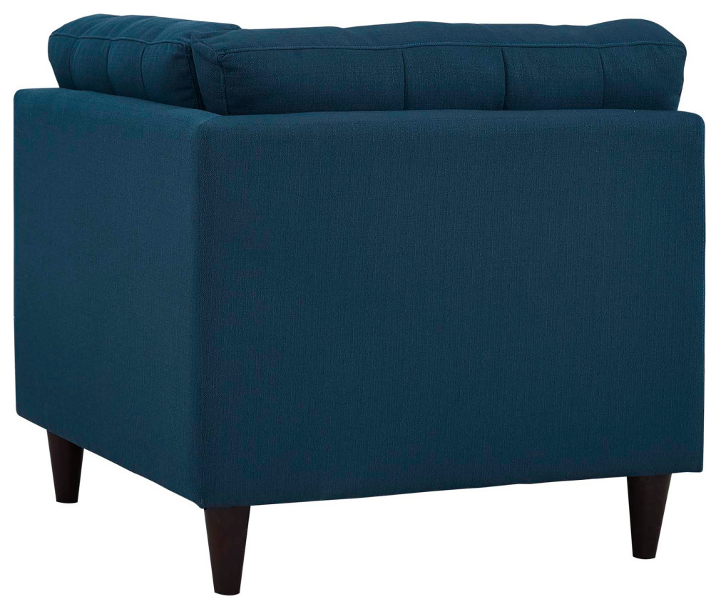 Azure Empress Upholstered Fabric Corner Sofa   Midcentury   Armchairs And Accent Chairs   by First of a Kind USA Inc  Houzz