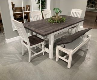 Charlotte Dining Table with 4 Chairs and Bench