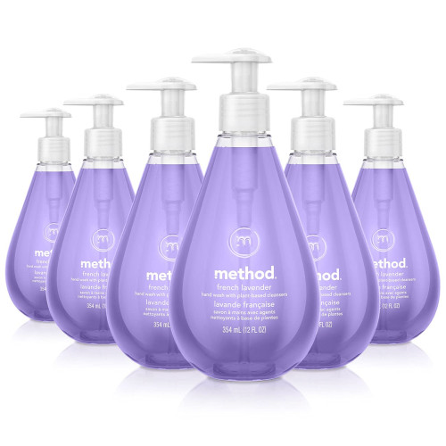 Method Gel Hand Wash， French Lavender， 12 oz Pump Bottle， 6/Carton (00031CT)