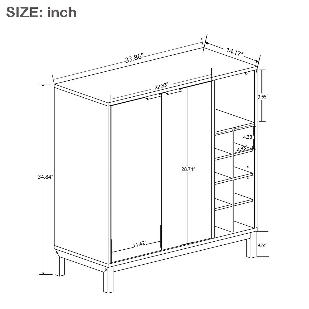 Merax Wood Buffet Sideboard with Storage Wine Racks
