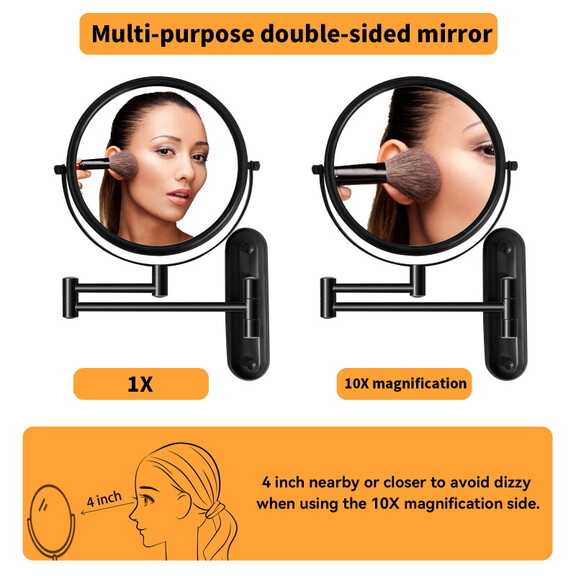 8 inch Wall Mounted Makeup Vanity Mirror  Double S...