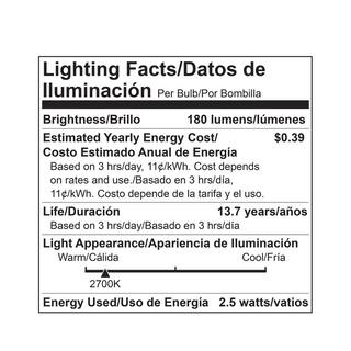 Viribright 35-Watt Equivalent (2700K) B10 Dimmable 90+ CRI Chandelier LED Light Bulb Warm White (6-Pack) 74552-6