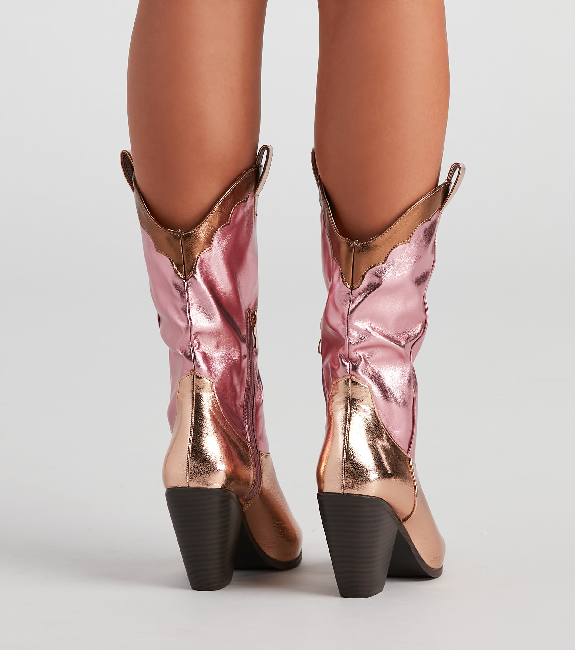 Howdy Partner Metallic Cowgirl Boots