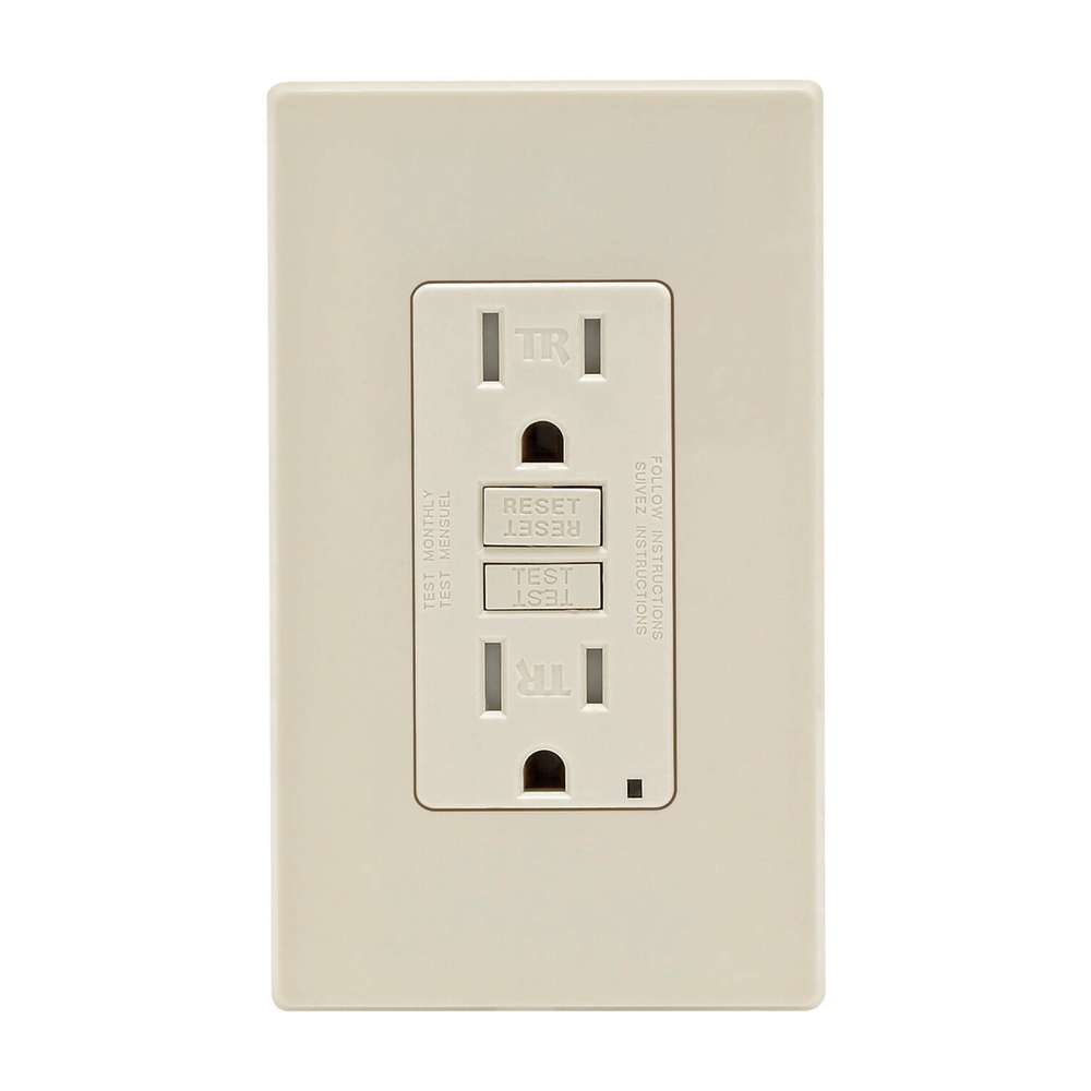 Leviton SmartlockPro GFCI Outlet 15A 125V Light Almond NEMA 5-15R ;