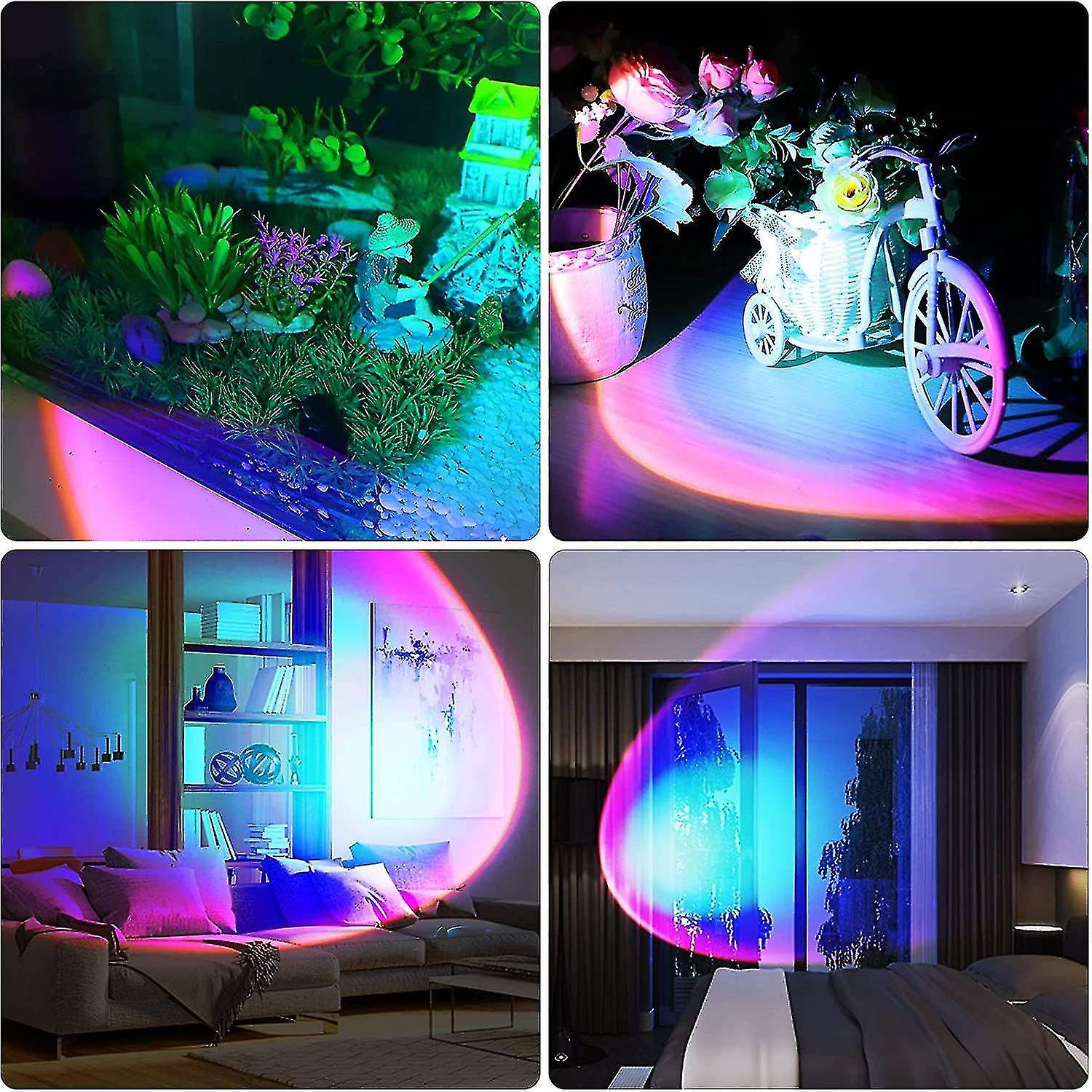 Sunset Lamp Projector Sunset Projection Lamp， 360 Degree Rotation Rainbow Sunset Light Lampnight Lig