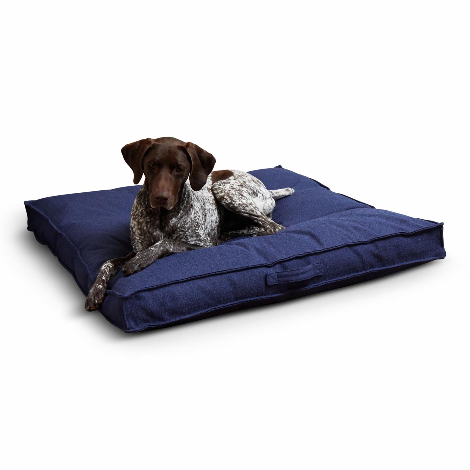 Happy Hounds Milo Square Tufted Dog Bed， Cobalt， Large (40 x 40 in.)