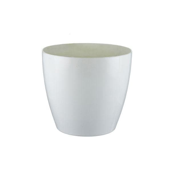 13.5 inch (34 cm) GW 07 Round Plastic Planter (White)