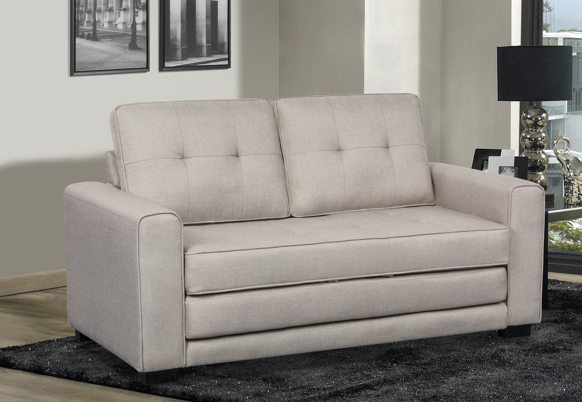 US Pride Furniture Franco Sleeper Loveseat, Beige