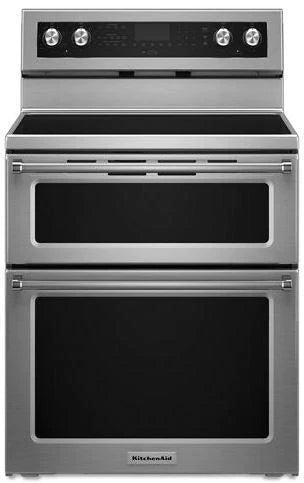 KitchenAid 36quot Refrigerator  Double Oven Electric Range  Dishwasher