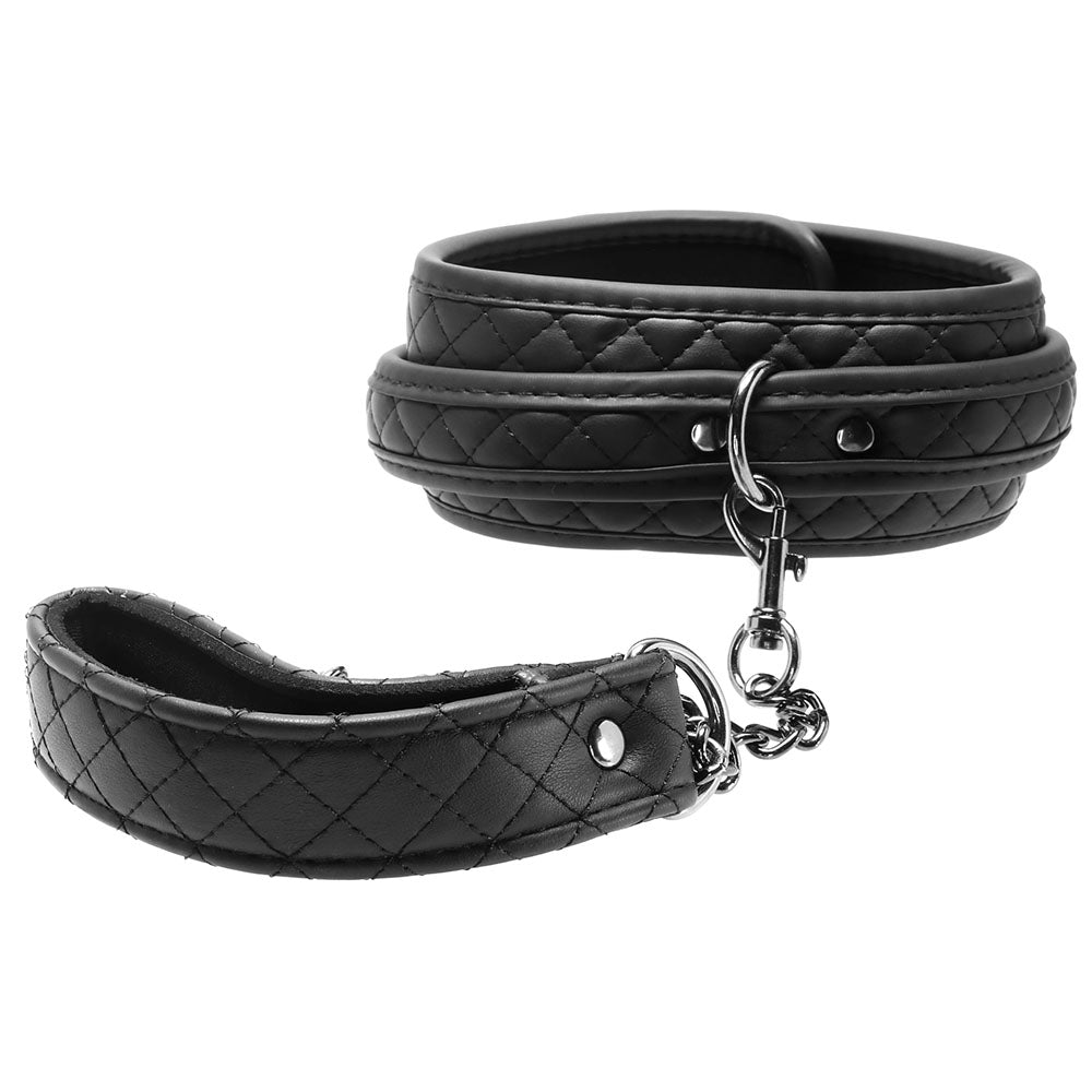 Eve's Fetish Dreams Diamond Stitched Collar & Leash