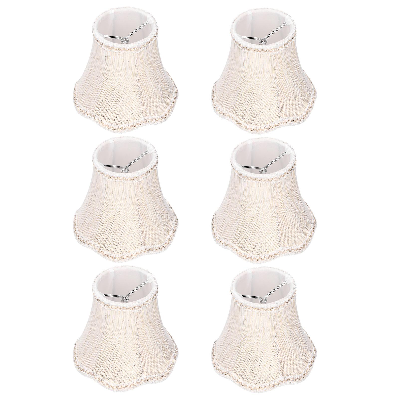 6Pcs European Style Lampshade Cloth Lamp Shade Chandelier Wall Light Cloth Cover for Lighting