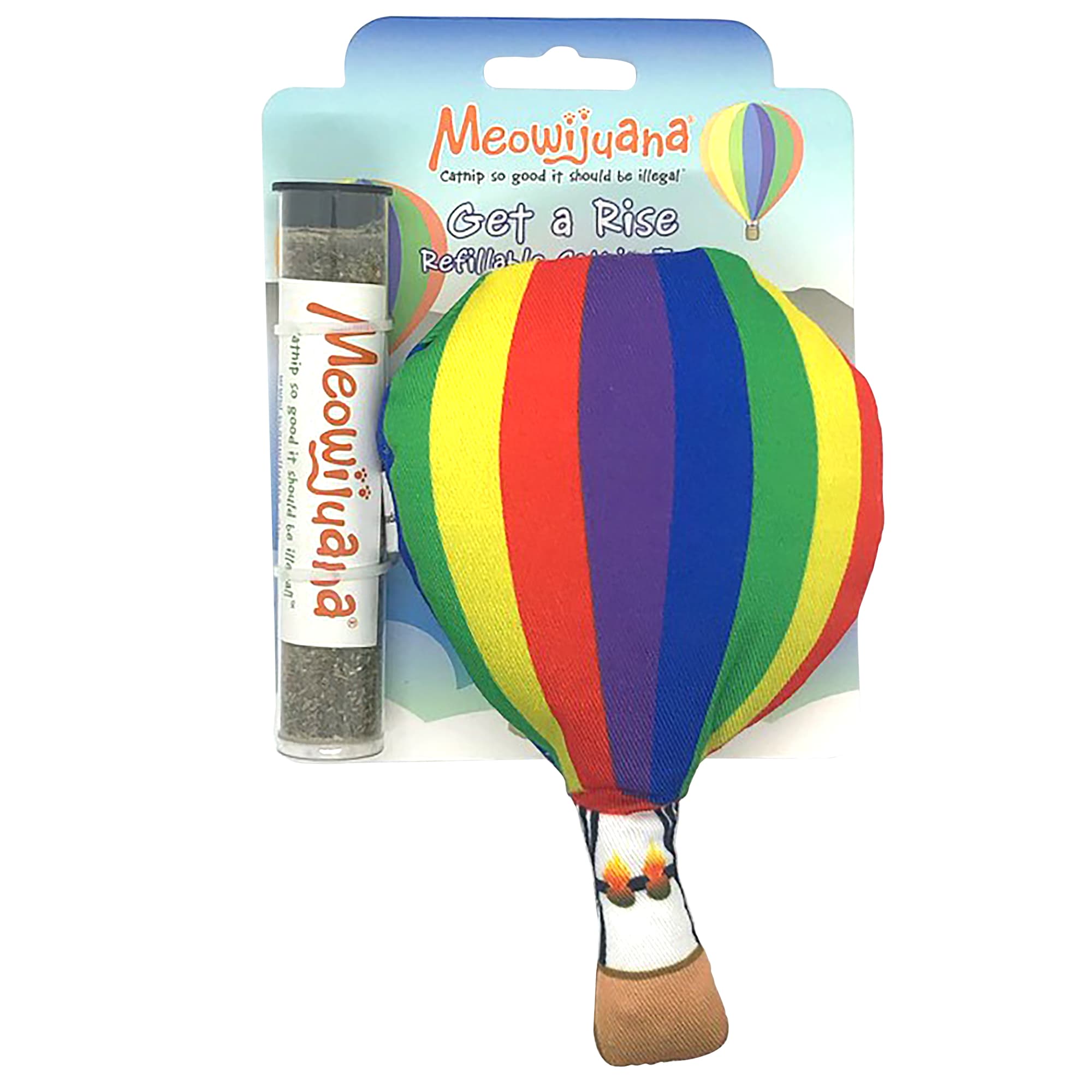 Meowijuana Get A Rise Refillable Balloon Cat Toy， Medium