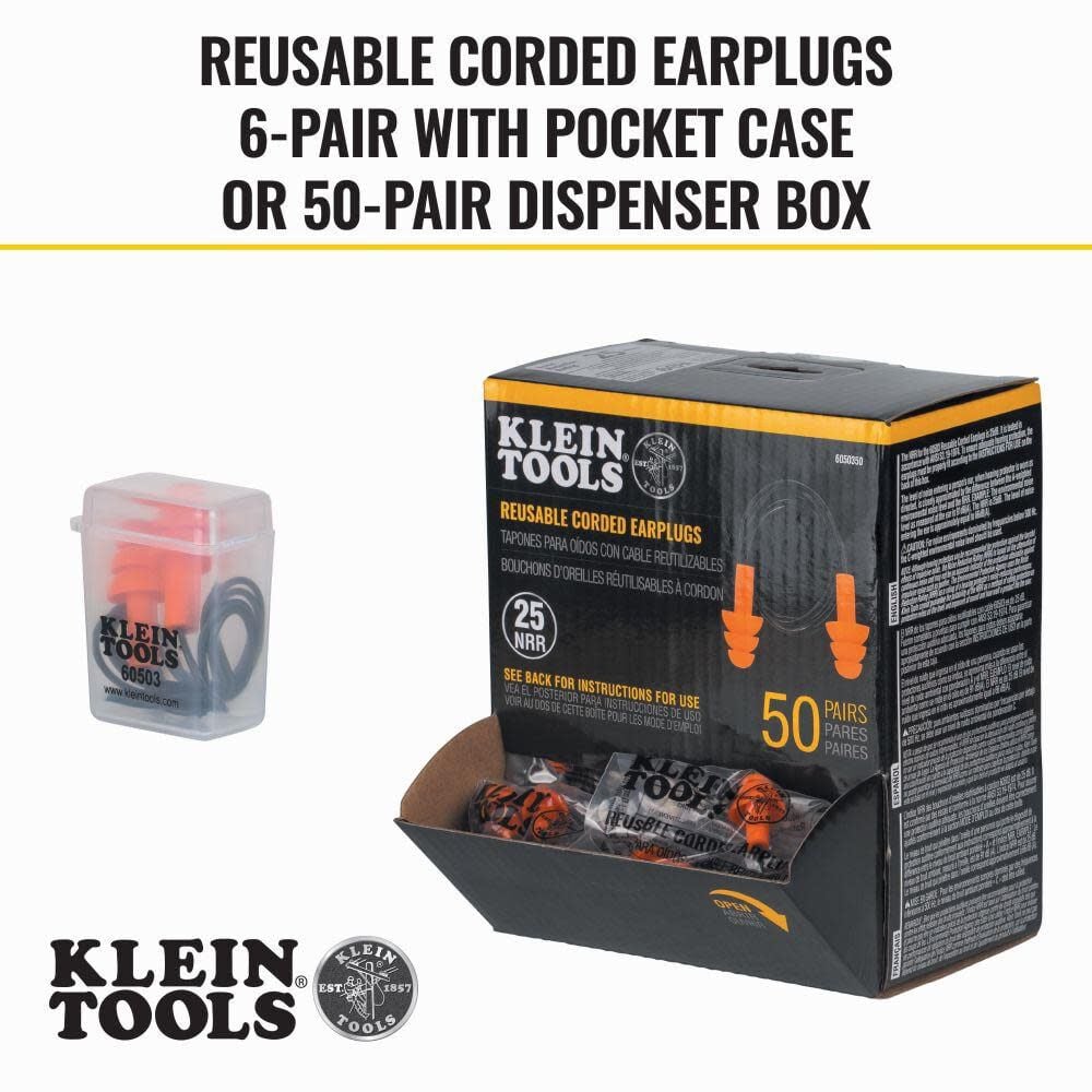 Klein Tools Corded Earplugs 50 Pairs 6050350 from Klein Tools