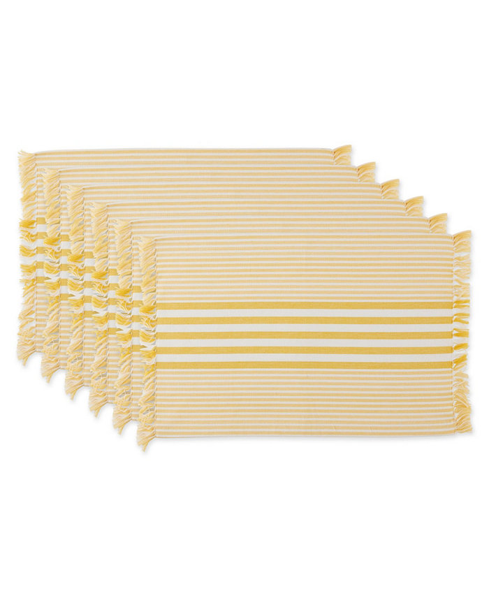 Design Imports Design Import Stripes with Fringe Placemat Set of 6