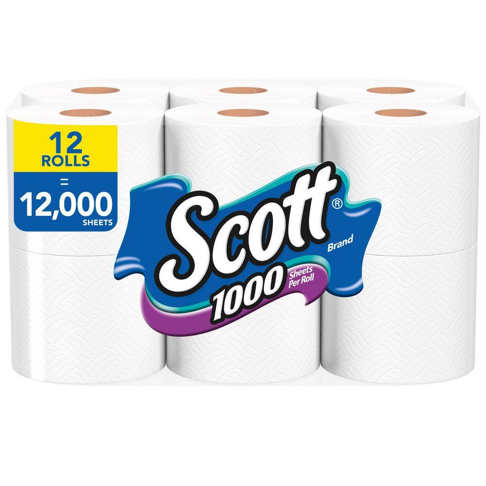 Scott White Toilet Tissue (1000-Sheet 12 Rolls Per Pack) 10060