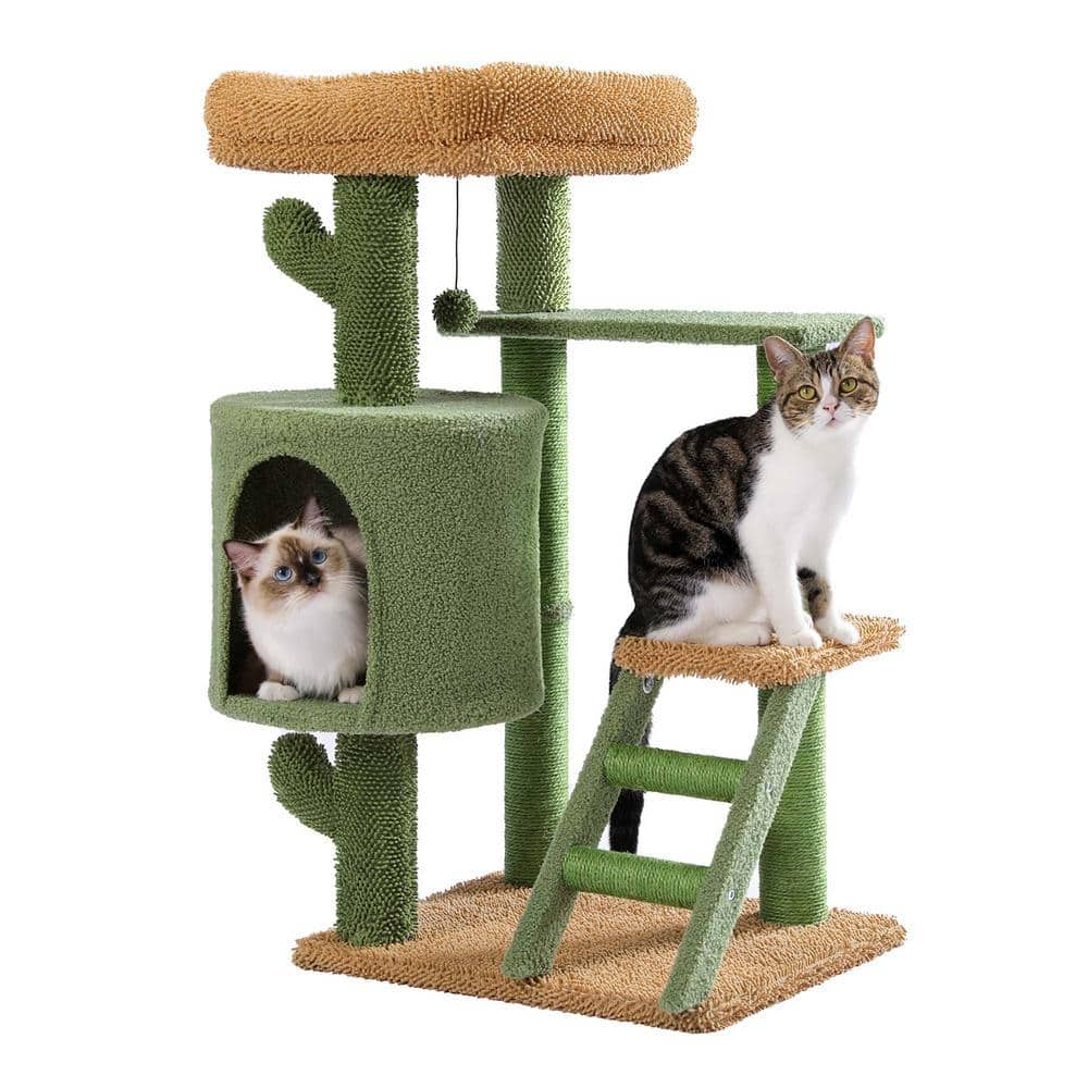 Foobrues Lovely Desert Cactus Cat Tree Ladder Multi Levels Condo PSL-23170864