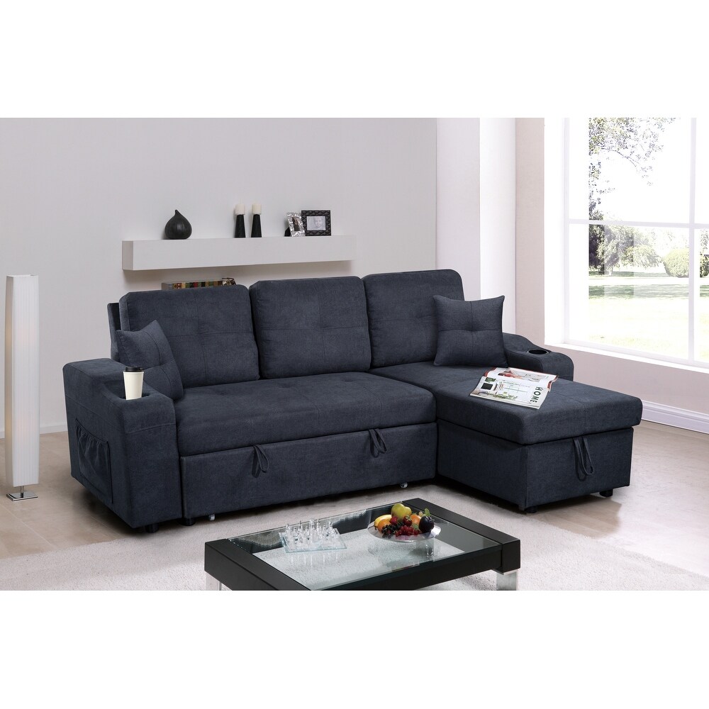 Right facing Sectional Sofa with Footrest  Convertible Corner Sofa with Armrest Storage