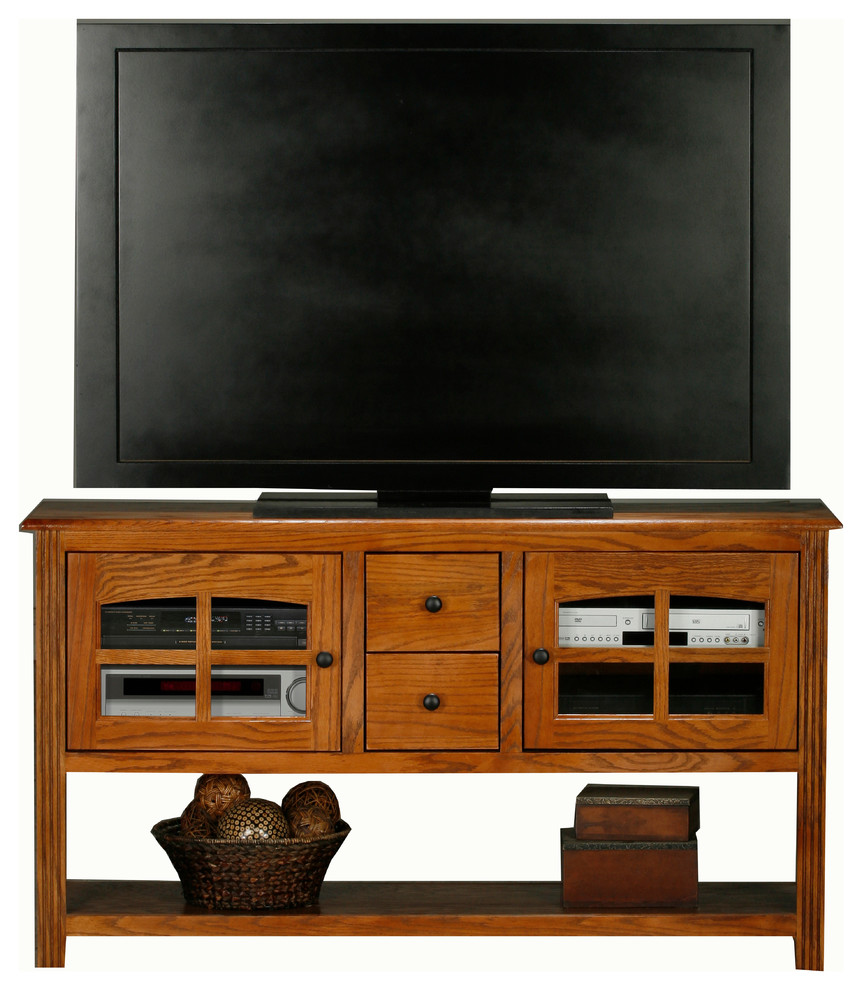 Oak Ridge 57 quotEntertainment Console/Sofa Table   Traditional   Entertainment Centers And Tv Stands   by Eagle Furniture  Houzz