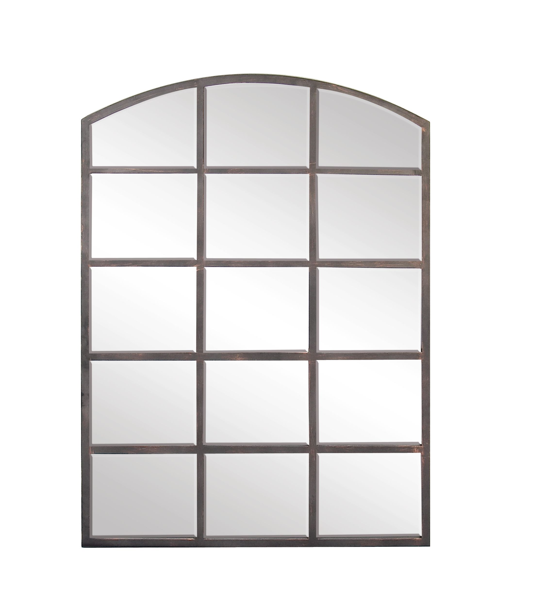 Clear Industrial Metal Wall Mirror 40 x 30