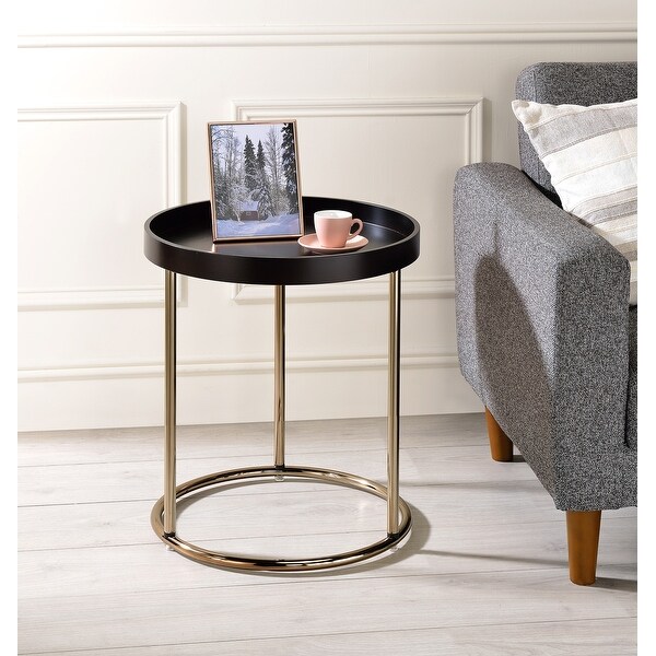 21.75 In Edie Mid Century Lipped Edge Side Table