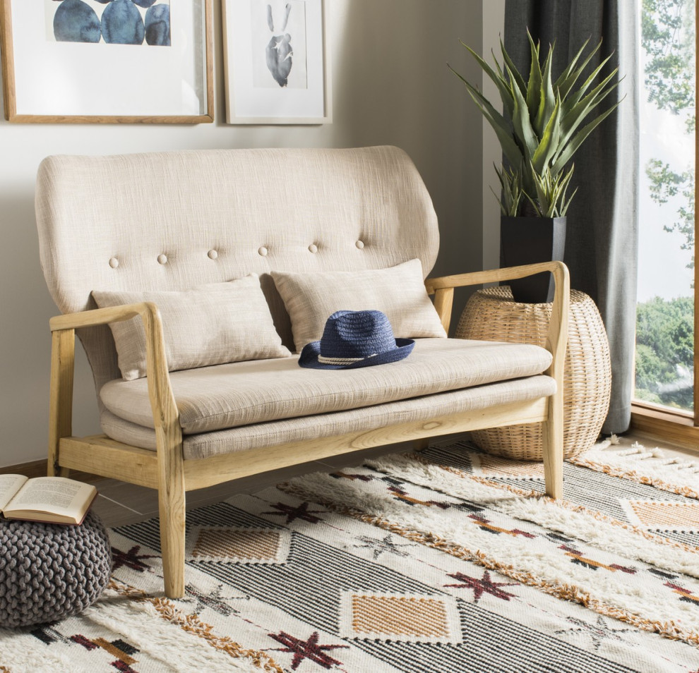 Maria Loveseat Beige/Natural   Midcentury   Loveseats   by V.S.D Furniture  Houzz