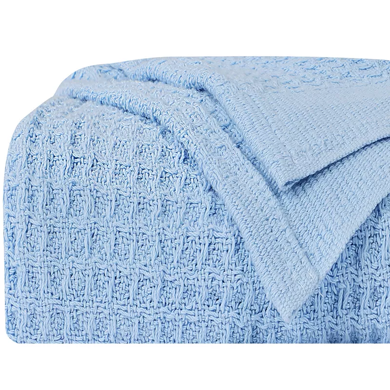 Soft 100% Cotton Thermal Blanket Waffle Weave Home Decoration Knit Blanket 47x70