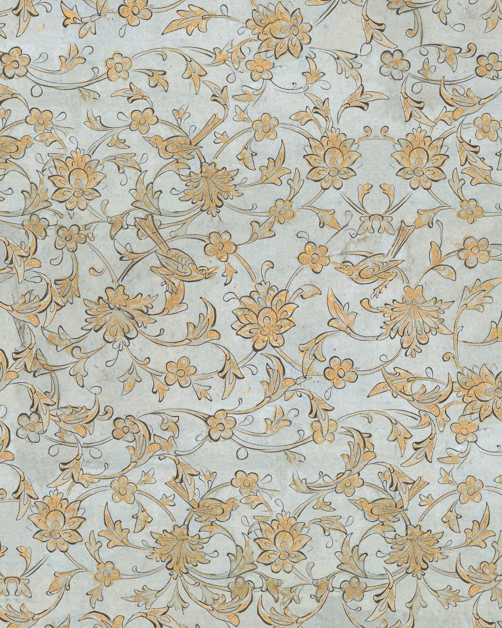 Backyard Flowering Wallpaper in Ether Blue from the Complementary Collection by Mind the Gap