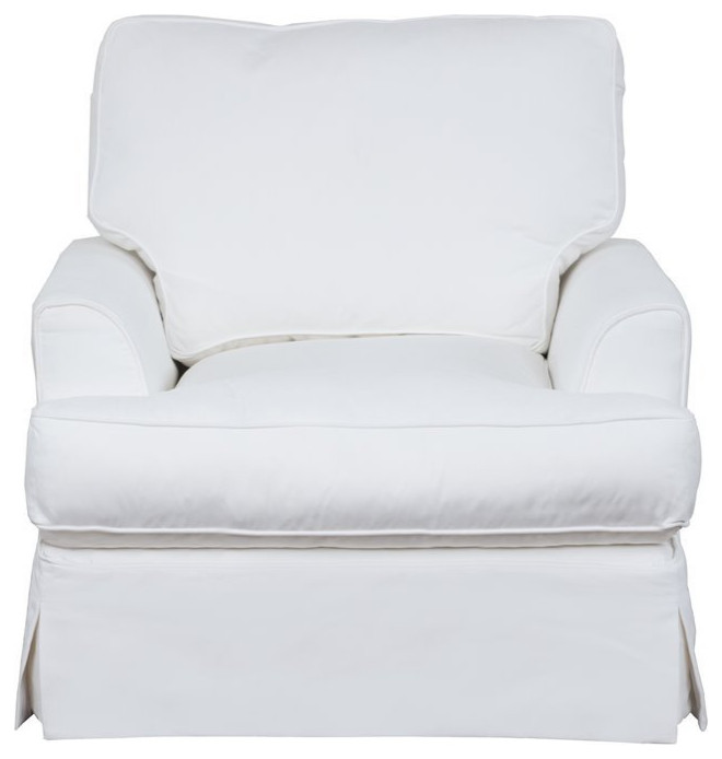 Sunset Trading Ariana 3 Piece Fabric Slipcover Living Room Set in White   Farmhouse   Living Room Furniture Sets   by Homesquare  Houzz