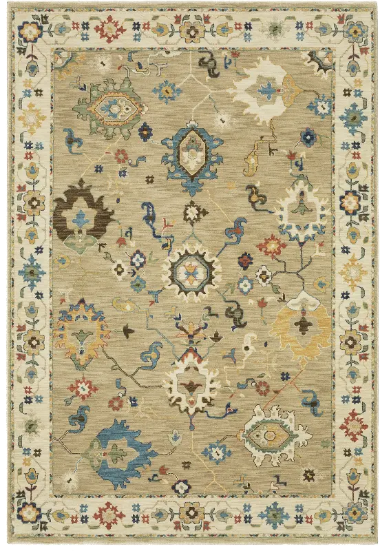 Francesca 5 x 8 Oriental Beige Area Rug