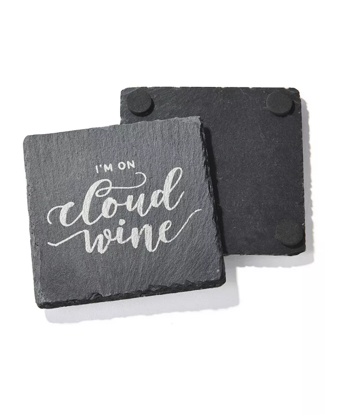 American Atelier 4 X 4 Cloud Wine Slate Coasters Square Set 4 Piece