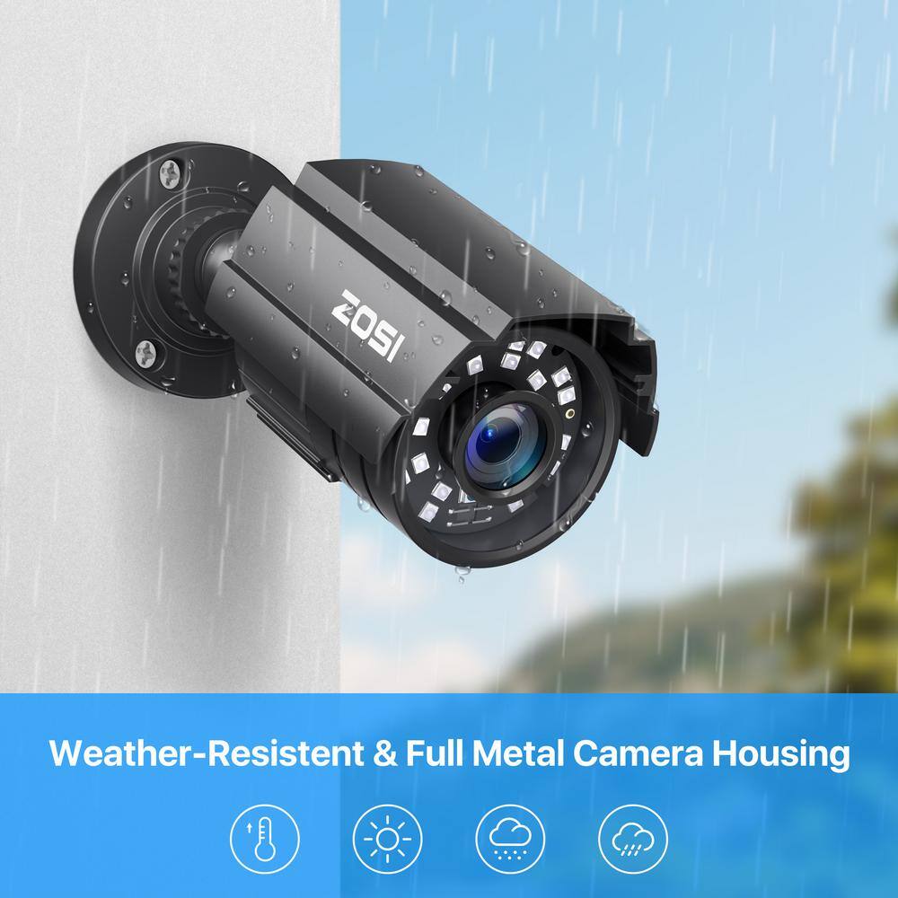 ZOSI Wired 1080p Outdoor Bullet Security Camera Compatible for All TVI Analog DVR 1AC-2112B-BS-N