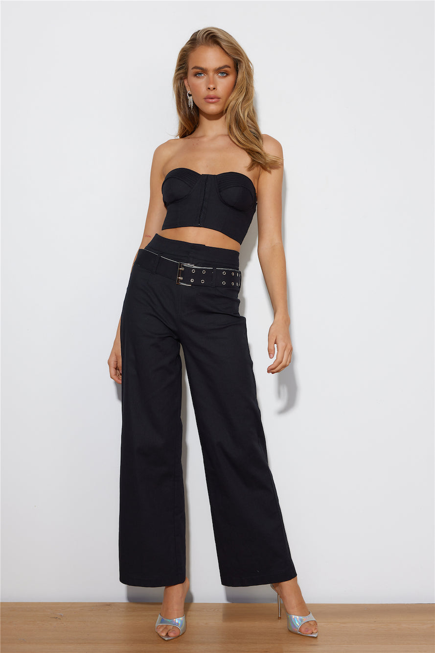 Filtered Crop Top Black