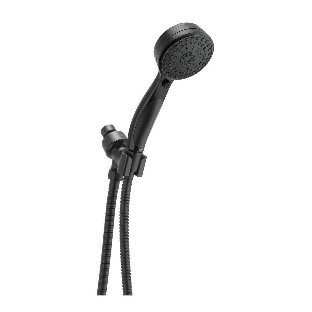 Delta ActivTouch 9-Spray Patterns 2.50 GPM 3.75 in. Wall Mount Handheld Shower Head in Matte Black 54424-BL-PK