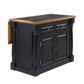 HOMESTYLES Monarch Black and Oak Kitchen Island with Granite Top 5009-94