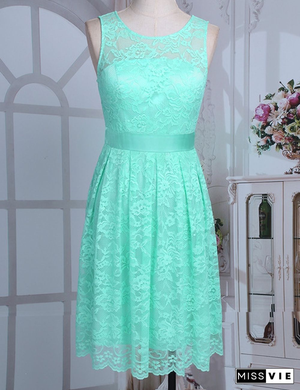 Women Party Short Dress Floral Lace Bridesmaid Evening Prom Gown Formal Fancy Skirt