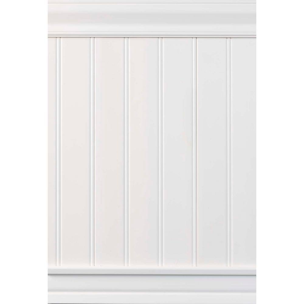 Everbilt 14 in. D x 7-14 in. W x 96 in. L Glue-On Tongue and Groove White PVC Wainscoting Panel (3-Pack) PMAX3010P