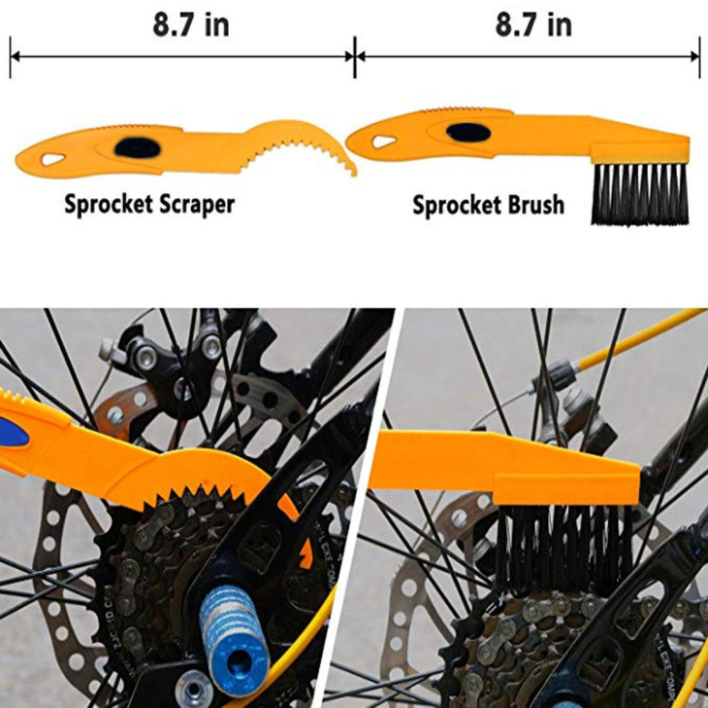 10 pcs Bicycle Chain Cleaner Portable Bike Brush Scrubber Wash Tool MTB Cycling Cleaning Kit Bike Maintenance tools