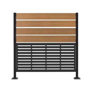 DISTINCT 55 in. Powder Coated Aluminum Post Kit for Decorative Privacy Screens In Black MT1005534