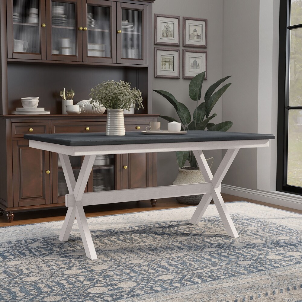 Furniture of America Paiz Farmhouse 60 inch Wood Dining Table