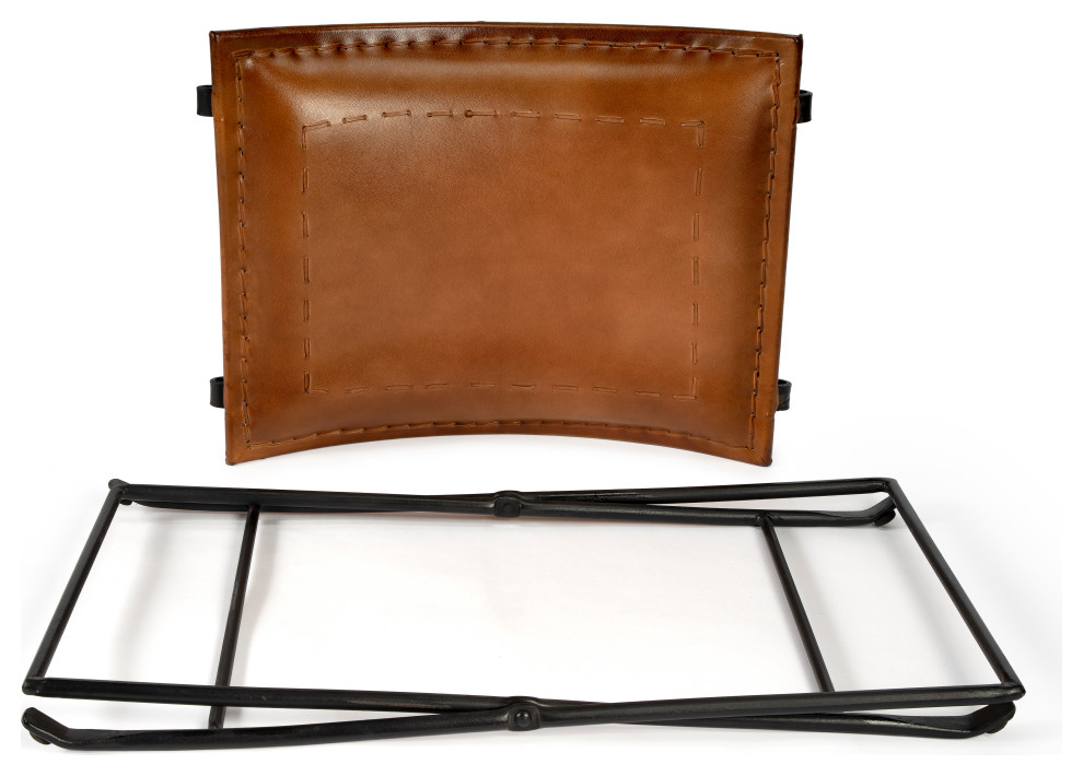 Butler Melton Leather Stool   Industrial   Folding Chairs And Stools   by Butler Specialty Company  Houzz