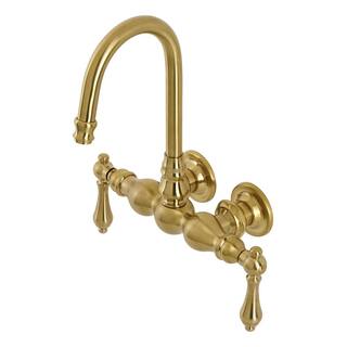 Kingston Brass Vintage 3-38 in. 2-Handle Wall Mount Claw Foot Tub Faucet in Polished Chrome HCC72T1