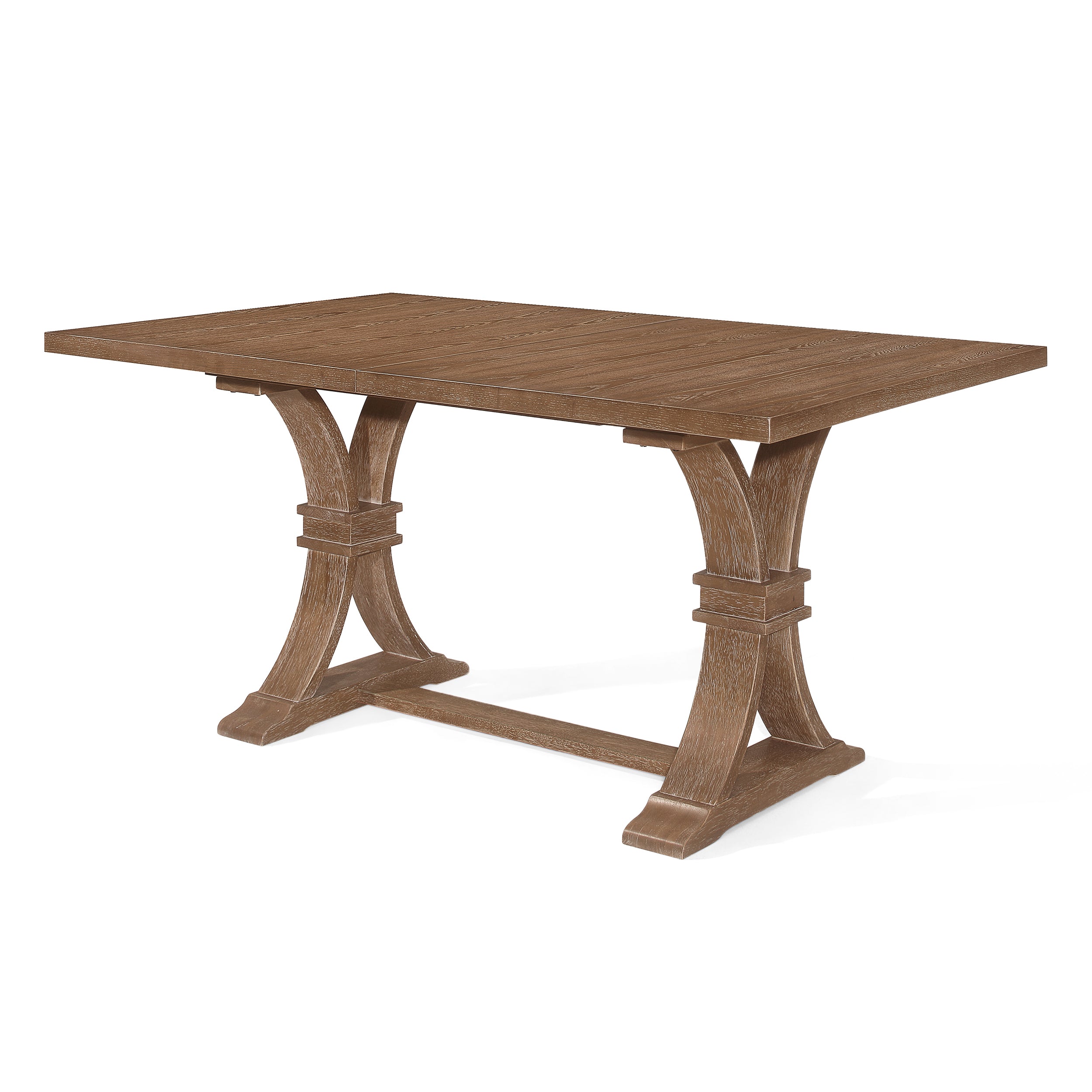 Luoma Rustic Wood Expandable Dining Table