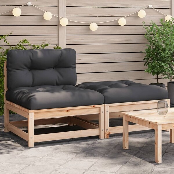 vidaXL Patio Furniture with Cushions Outdoor Sectional Seating Solid Wood Pine