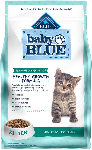 Blue Buffalo Baby Blue Healthy Growth Formula Grain-Free High Protein Chicken and Pea Recipe Kitten Dry Food