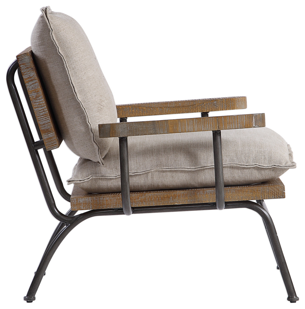 Uttermost Declan Industrial Accent Chair   Industrial   Armchairs And Accent Chairs   by Buildcom  Houzz