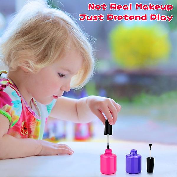 21 Pcs Pretend Makeup For Girls， Pretend Play Makeup ， Makeup Toy Set Includes Make up Bag， Lipstick， Eye Shadow， Brush， Gift For Girls To Play Game，