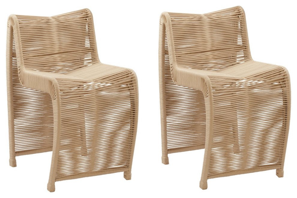 24 quotLorenzo Rope Counter Stool  Set of 2   Beach Style   Outdoor Bar Stools And Counter Stools   by Boraam Industries  Inc.  Houzz