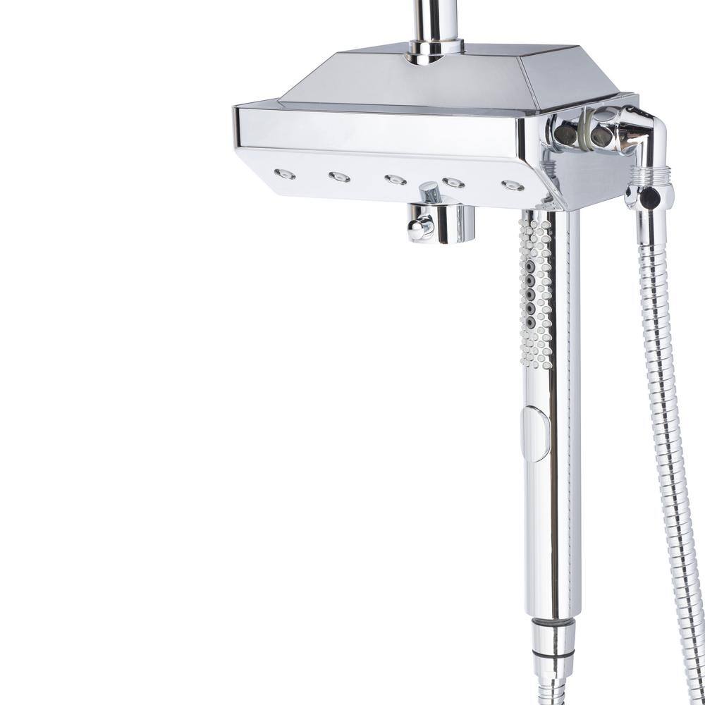 PULSE Showerspas 5-spray 12 in. Dual Shower Head and Handheld Shower Head with Body spray in Chrome 1054-CH