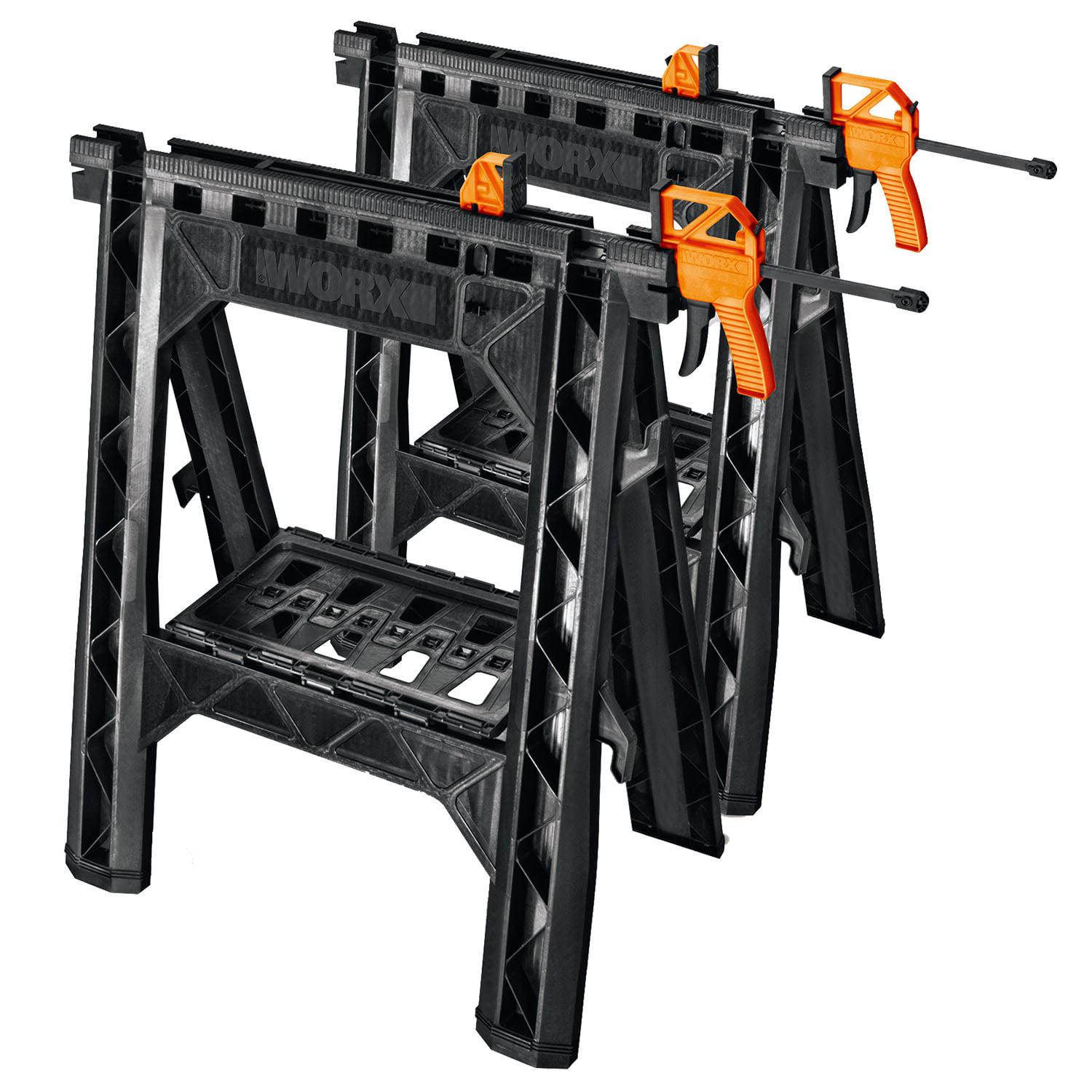 Worx WX065 Clamping Sawhorses， pair with 2 clamps