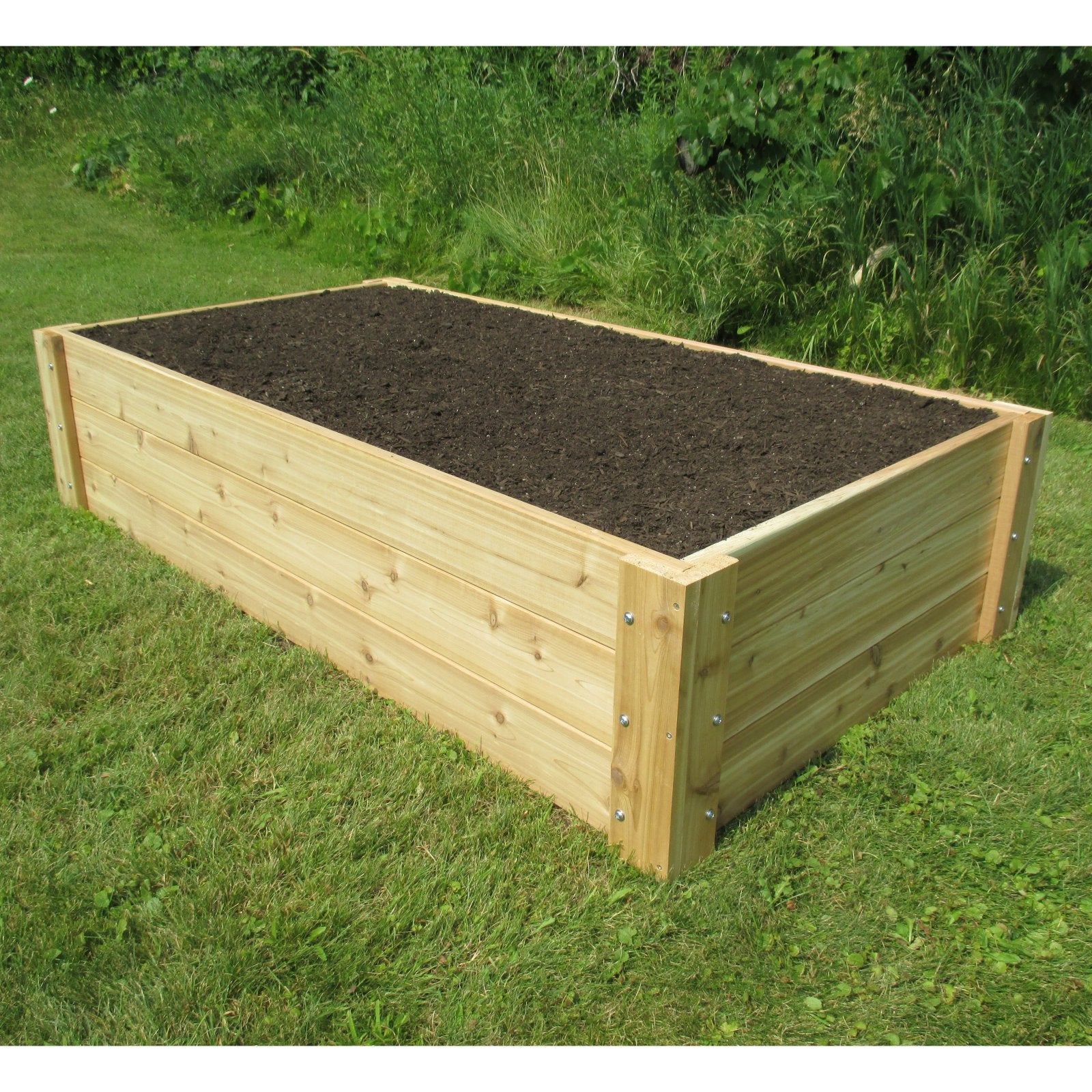 Smart Carts Enterprises 3x6RaisedTall16.5 in. x  3 x 6 ft. Deep Root Natural Cedar Raised Bed Garden Kit